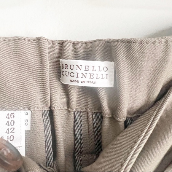 Brunello Cucinelli Wool Blend Trousers Pants Utility Belted size 10 - Picture 7 of 9